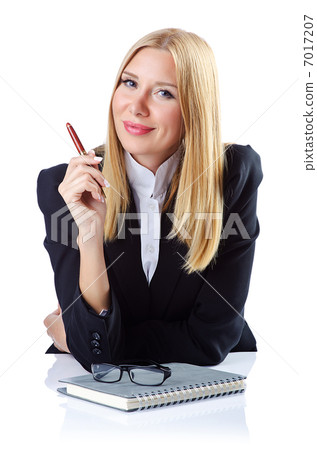 Businesswoman isolated on the white 7017207
