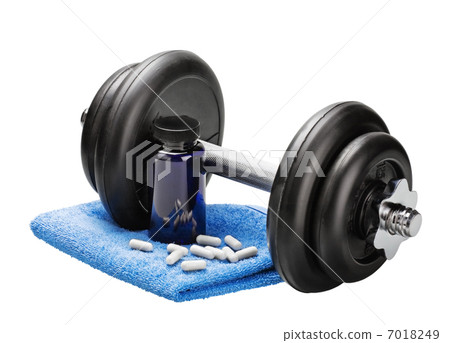 Dumbbells and pills 7018249