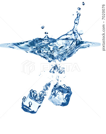 ice cubes splash in water isolated on white ice cubes splash in water isolated on white 7020076