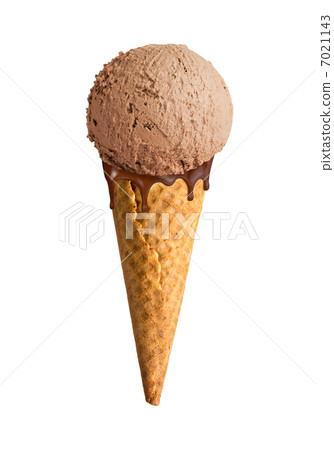 ice cream cone chocolate ball isolated 7021143