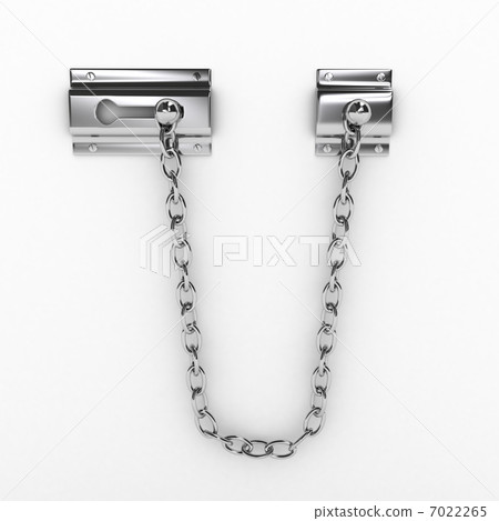 Door chain over white background 7022265