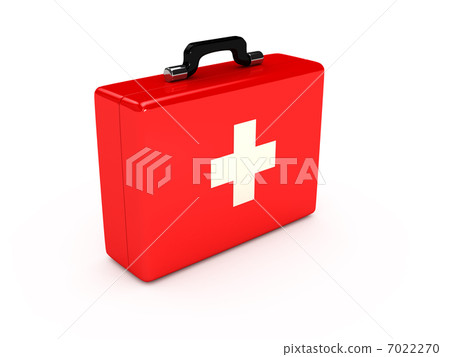 Red medical case over white background 7022270