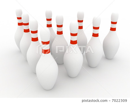 Bowling Pins on white background 7022309