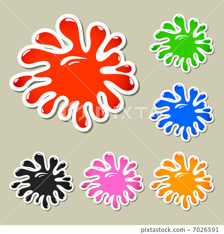 Set of multicolored blots - Stock Illustration [7026591] - PIXTA
