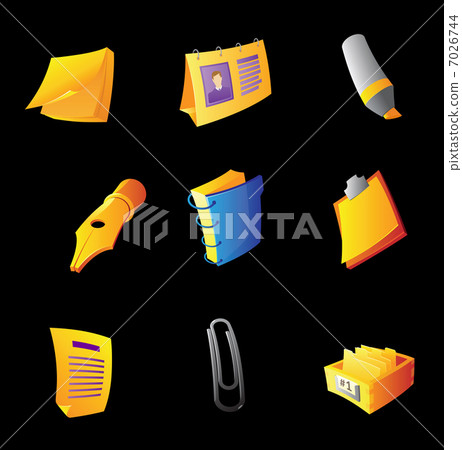 Icons for office stationery-插圖素材 [7026744] - PIXTA圖庫