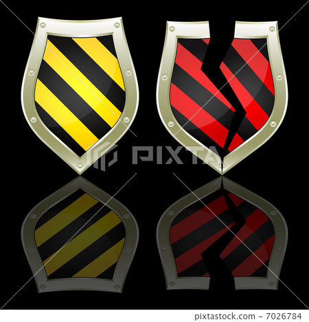 Two shields on a black background. 7026784