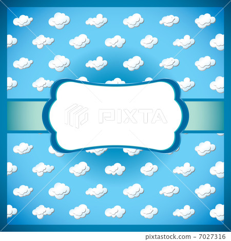 Vintage lace frame with clouds Vintage lace frame with clouds 7027316