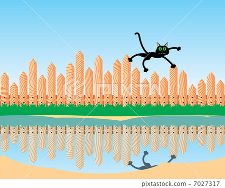 Cat on the fence Cat on the fence 7027317