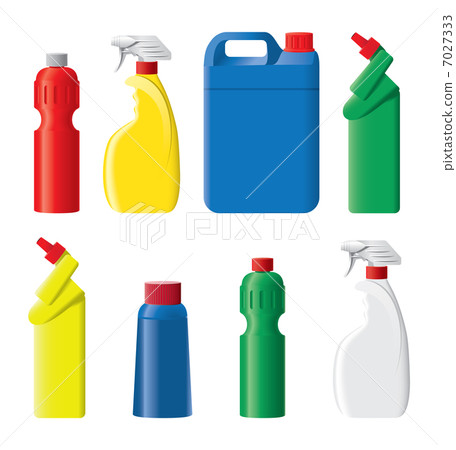 Set of plastic detergent bottles 7027333