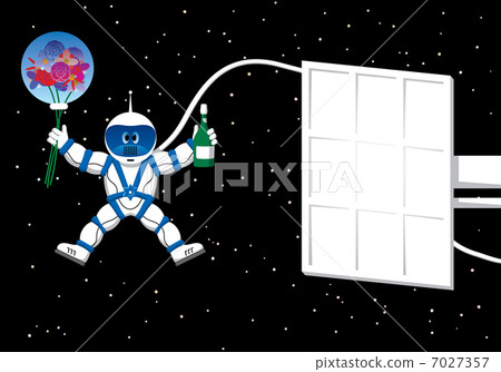 Spaceman with flowers card Spaceman with flowers card 7027357