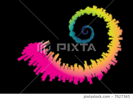 Spiral rainbow waveform Spiral rainbow waveform 7027365