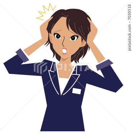 Business lady holding a head Business lady holding a head 7030516
