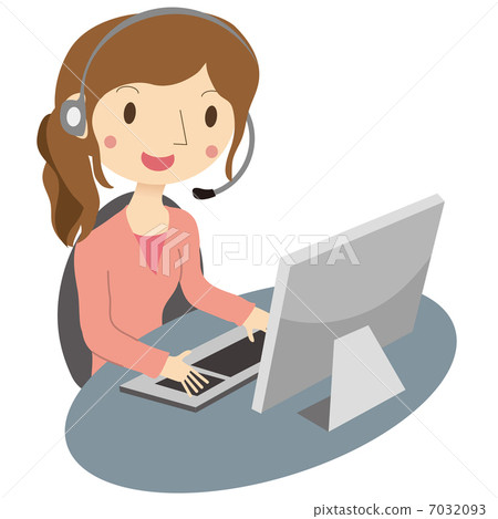 Operator's woman smile 7032093