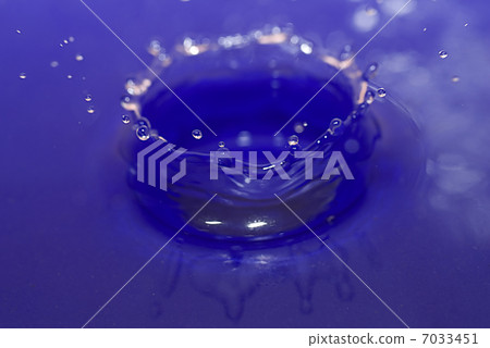water drop enters in blue water water drop enters in blue water 7033451