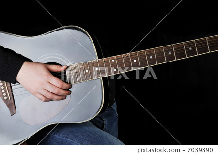 man playing on guitar man playing on guitar 7039390