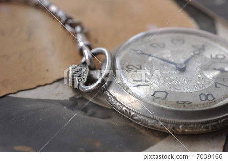 very old watch on the post card and photo very old watch on the post card and photo 7039466