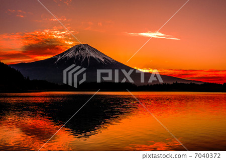 從Tanuki湖看到的富士山 7040372
