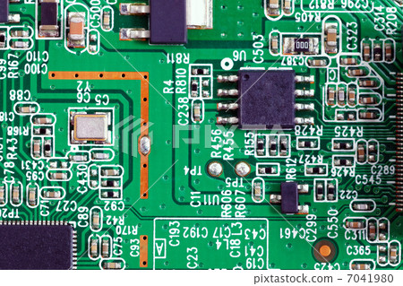 Close-up of electronic circuit board. Macro . 7041980