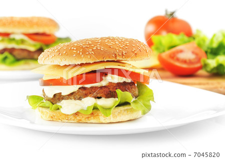 hamburger with cutlet hamburger with cutlet 7045820