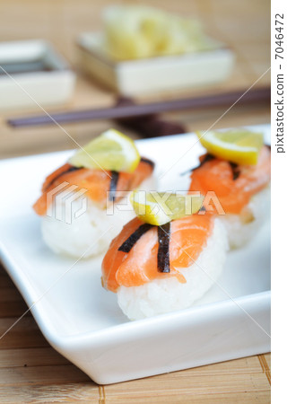 sushi with salmon sushi with salmon 7046472