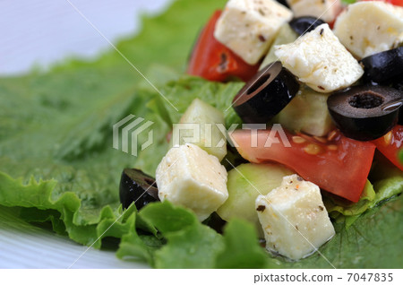 salat with feta cheese and fresh vegetables salat with feta cheese and fresh vegetables 7047835