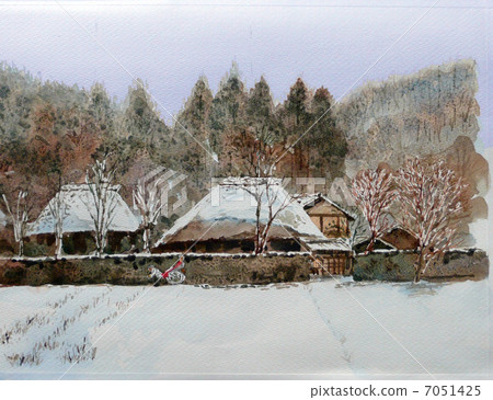 Sketch painting of Kyoto Sagano chaya refugees 7051425