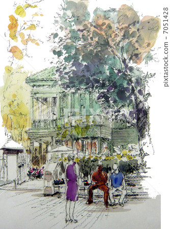 Kobe Kita-cho Moehirakan素描畫 Kobe Kita-cho Moehirakan素描畫 7051428