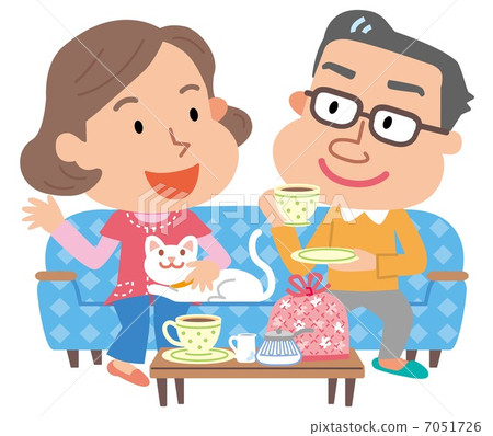 夫婦茶時間例證 夫婦茶時間例證 7051726