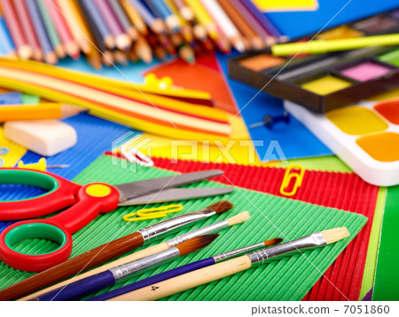 Close up of school supplies. 7051860