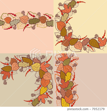 Autumn vector background with leaves and berries - Stock Illustration ...