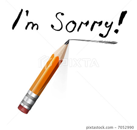 Say sorry with a text message on paper and pencil Say sorry with a text message on paper and pencil 7052990