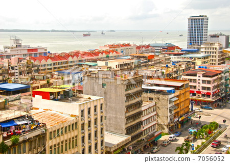Townscape of Sandakan (Sandakan / East Malaysia / Borneo Island) 7056052