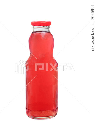 Bottle of red juice isolated on white background Bottle of red juice isolated on white background 7056991