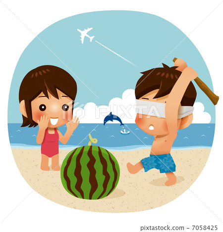 Children playing with watermelons Children playing with watermelons 7058425