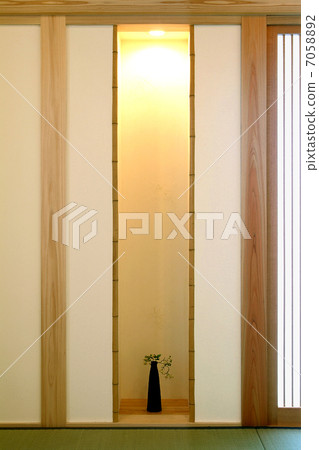Japanese style room Fashionable space Floor-to-floor lighting Single-burned Japanese-style housing room Japanese style room Fashionable space Floor-to-floor lighting Single-burned Japanese-style housing room 7058892