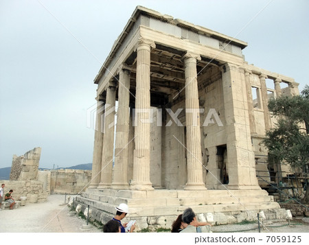 帕台農神廟寺廟從希臘雅典的邊 7059125