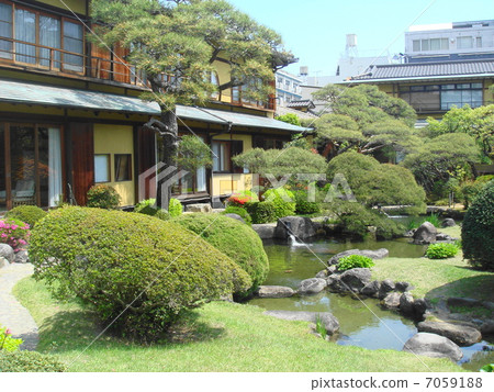 熱海公園的日本庭園風光 照片素材 圖片 圖庫