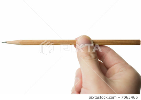 Male with pencil White background 7063466