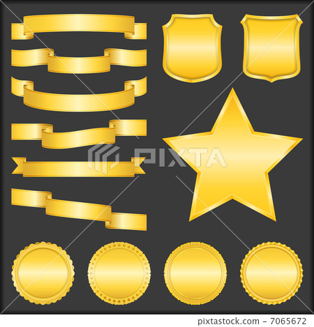 Golden Ribbons, Shields, Stars and Badges Golden Ribbons, Shields, Stars and Badges 7065672