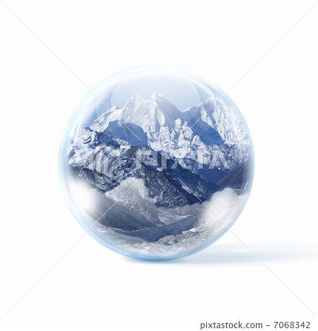Snow mountains inside a glass ball 7068342