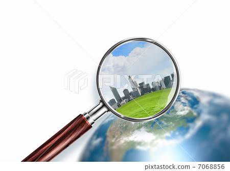 conceptual mini planet with a city on it conceptual mini planet with a city on it 7068856