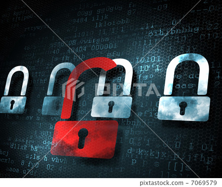 security concept with a lock 7069579
