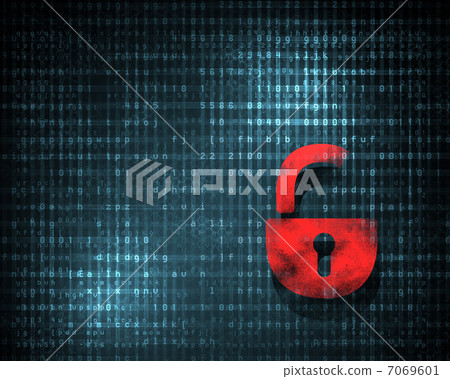 security concept with a lock - Stock Illustration [7069601] - PIXTA