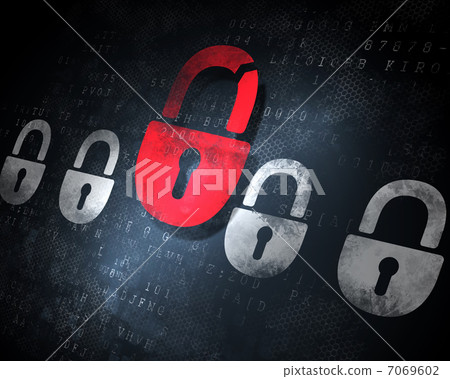 security concept with a lock - Stock Illustration [7069602] - PIXTA