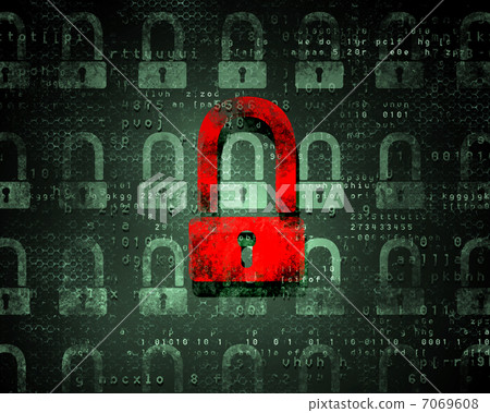 security concept with a lock - Stock Illustration [7069608] - PIXTA