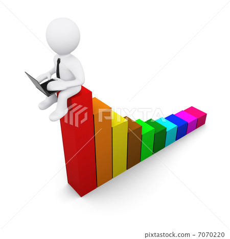 3D man with colour diagram 7070220