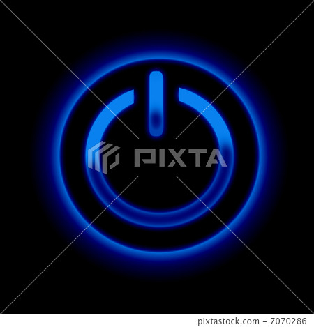Power button against black background Power button against black background 7070286