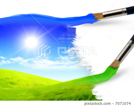 summer nature picture with a brush summer nature picture with a brush 7071074