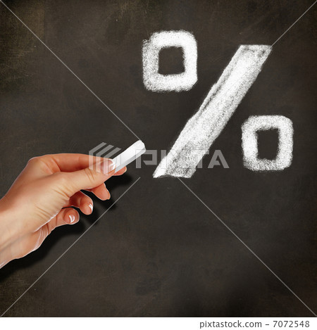 School blackboard and percentage symbol School blackboard and percentage symbol 7072548