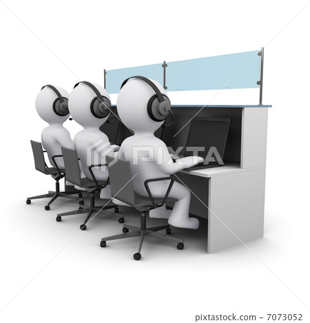 3D man with headset 7073052